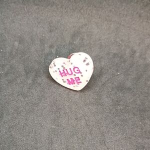 Heart-Shaped 'Hug Me' Pin